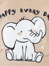 New Men's and Children's Autumn and Winter Comfortable Casual Cute Elephant Print Long Sleeve Ha Clothes + Full Print Little Elephant Trousers + Hat Three-piece Set Suitable for Outdoor BS6140C
