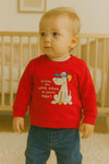 JF Red Love Dog Baby Sweatshirt - Soft Fleece Stuff, Machine Washable - Perfect for Winter, Perfect for Outdoor SS6427B