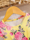 Charming Girls' Summer Dress with Ruffle Sleeves - Vibrant Floral Print & Star Sequins FD6110H