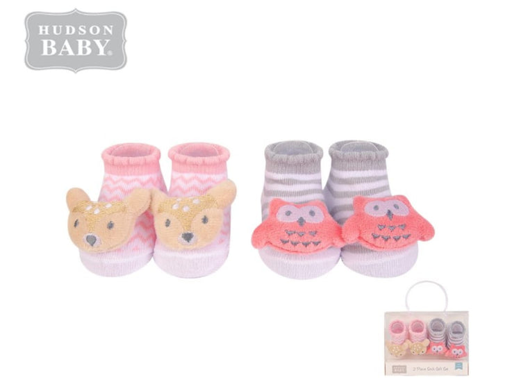 BF Gray & Pink Pack of 2 Socks SK3003F