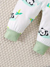 Newborn Baby Boy and Girl Spring/Autumn Panda Print Long-Sleeve Top + Pants + Hat Thin Outdoor Three-Piece Set, Perfect for Outdoor BS6140D