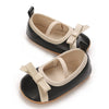 Black Bow Party Style Rubber Sole Girls Shoes SH7157B