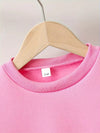 Pink Cozy & Cute Girls' Cartoon Print Fleece-Lined Sweatshirt and Joggers 2 Pc Set TS6037