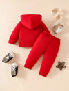 Lettering Hooded Sweatshirt Long Sleeve Trousers Set TS6043D