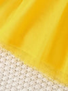 2pcs Baby's Cozy Comfort, Girls' Casual Floral Dress and Yellow Cardigan Set - Long Sleeve, Polyester, Round Neck, Non-Transparent, Knit Fabric - Perfect for Spring/Fall FD6102G