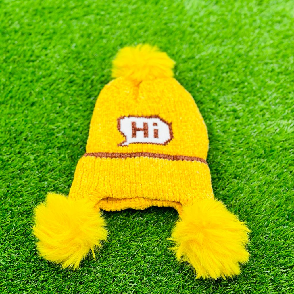 Yellow Winter Warm "Hi" Wool Cap CP5005D