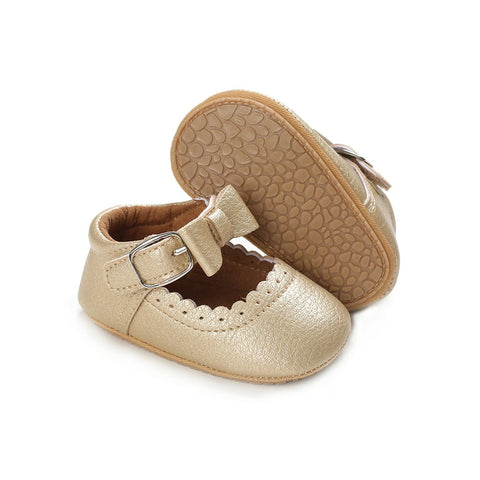 Baby Girls Golden Bow Buckle Comfortable Shoes SH7098B