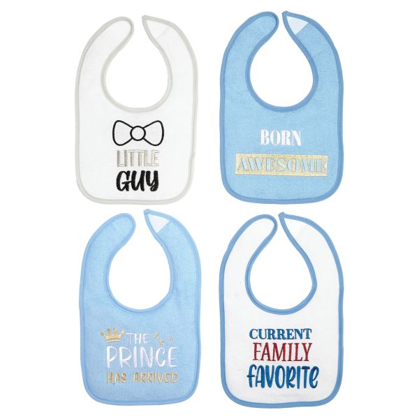 LL Prince Has Arrived Pack of 4 Towel Bibs BB2022C