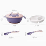 Pink Baby Suction Cup Tableware, Baby Feeding Bowl, Children's Dinnerware Set FS103B