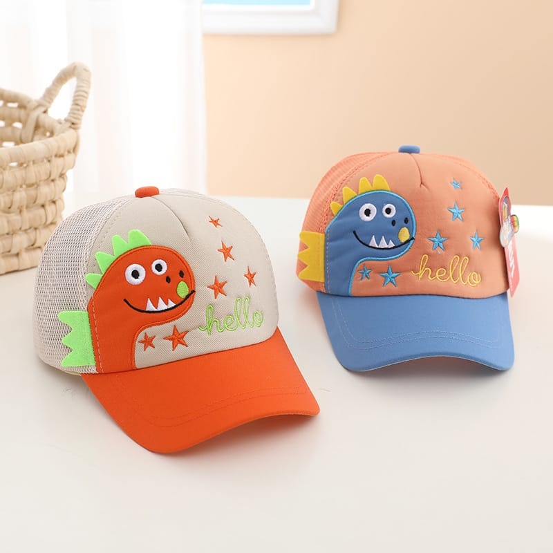 Orange Cute Cartoon Dinosaur Kids Baseball Cap CP5044C