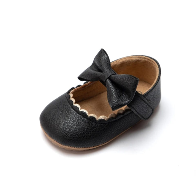 Baby Girls Black Butterfly Knot Shoes SH7102B