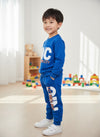 JF 2 PC Royal Blue NYC Print Autumn & Winter Terry Fabric Track Suit, Sweatshirt and Trouser Set TS6418E