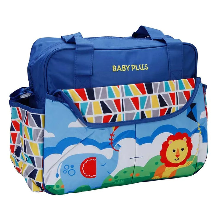 Navy Blue Baby Sky Lion Printed - Diaper Bag with Front Pocket Diaper Travel Bag BG5528A