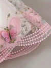 Chic Pink and White Butterfly Print Dress for Girls - Sleeveless Ruffle Bow Tulle Skirt with Floral Embroidery, Perfect for Spring and Summer FD6109F