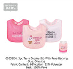 HB Sprinkled with Love Pack of 3 Terry Drooler Bibs BB2028