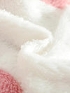 1 Set Cute Ladybug Embroidered Pink and White Fleece Baby Girl Outfit, Polyester Knit Fabric, High Stretch Regular Fit Pants and Long Sleeve Top for Fall/Winter, for Outdoor FD6129G