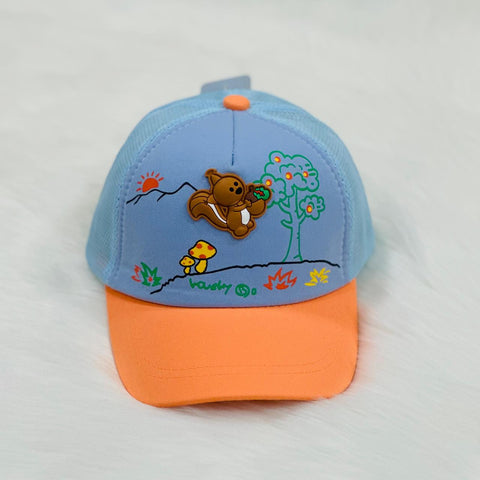 Girl's Peach & Sky-blue Baseball Cap CP5045C