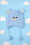 Sky Blue Baby Bear Face Fashion Knitted Warm Winter Wool Cap (1 Years -5 Years) CP5102B