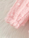 2pcs, Baby Girl's Cute Bunny Embroidery Long Sleeves Warm Plush Top + Versatile Long Pants Co Of Set, Casual Comfy Outdoor Clothes For Fall Winter HJ6208F