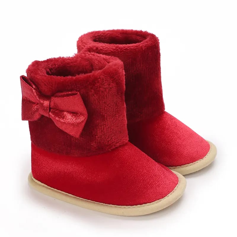 Red Baby Girls High-top Warm Winter Shoes SH7126B