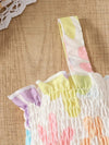 Girls' Mini Floral Ruffle Sleeve Top with Cute Shorts Set, Perfect for Outdoor FD6128A