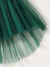 Girls' Casual Sleeveless Mesh One-Shoulder Dress for Parties and Outings, Solid Color FD6108E