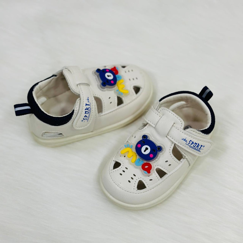 MUA White & Navy-Blue Baby Sandals SDL7526B