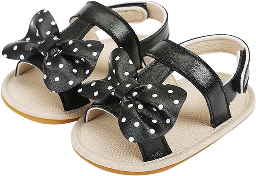 Black Bowknot Summer Adjustable Sandals SDL7513C