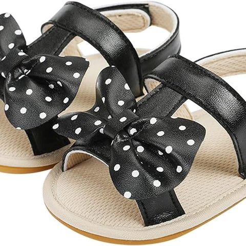 Black Bowknot Summer Adjustable Sandals SDL7513C