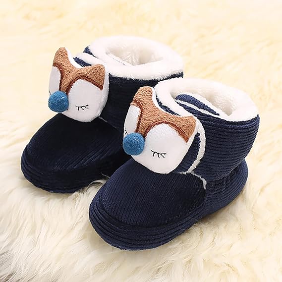 Navy Blue Infant Fleece Warm Winter Shoes SH7129A