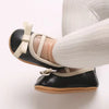 Black Bow Party Style Rubber Sole Girls Shoes SH7157B