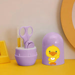 Light Purple 4Pcs/Set Baby Nail Care Cute Cartoon Manicure Kit BCP1006D