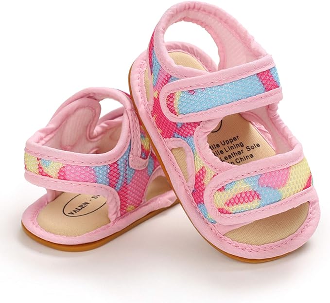 Pink & Yellow Camouflage Summer Cool Sandals SDL7534B