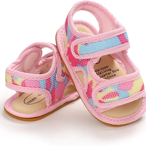 Pink & Yellow Camouflage Summer Cool Sandals SDL7534B