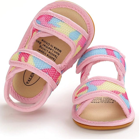 Pink & Yellow Camouflage Summer Cool Sandals SDL7534B