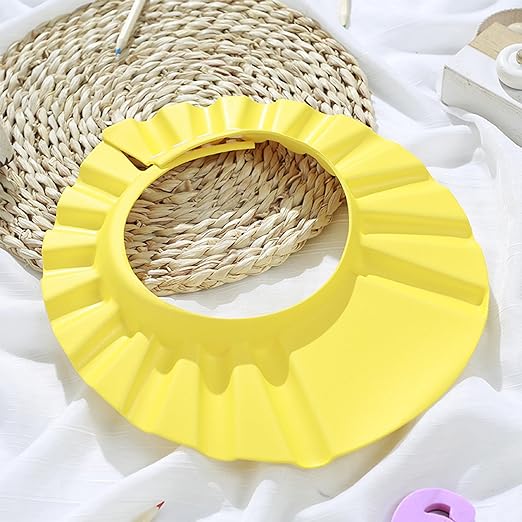 Yellow Adjustable Safe Soft Bathing Baby Shower Hair Wash Cap for Children 0-12 Years Old BCP1029C