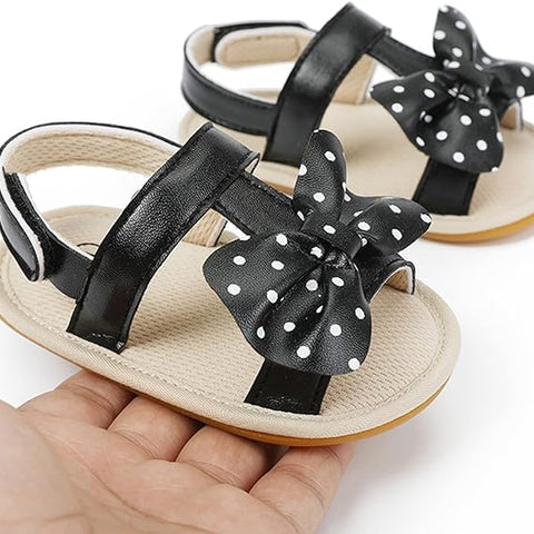 Black Bowknot Summer Adjustable Sandals SDL7513C