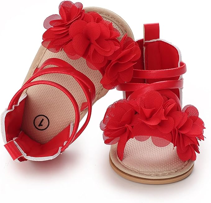 Red Cute Flower Princess Sandals SDL7514B