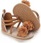 Brown Cute Flower Princess Sandals SDL7514A