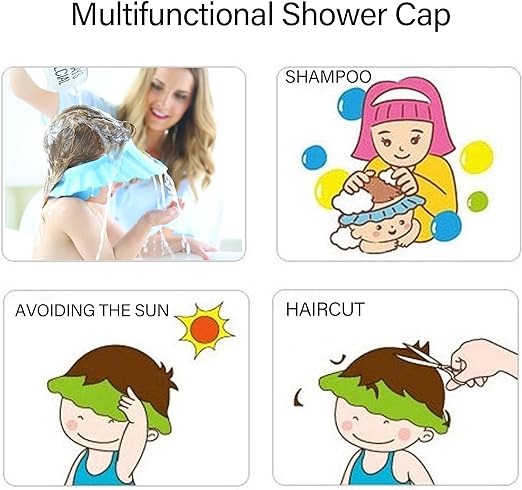 Yellow Adjustable Safe Soft Bathing Baby Shower Hair Wash Cap for Children 0-12 Years Old BCP1029C