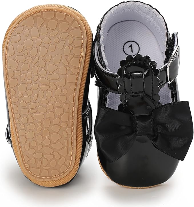 Baby Girls Casual Princess Black Shoes SH7092B