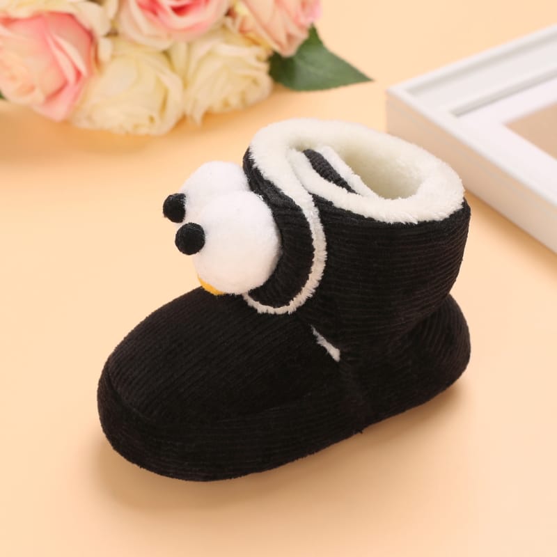 Balck Infant Fleece Warm Winter Shoes SH7129B