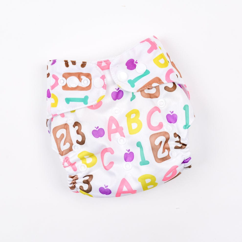 White Printed Reusable Baby Infant Nappy Cloth Diaper BCP1017D