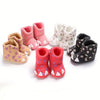 Cute Plush Ball Comfortable Boots For Baby Girls, Soft Warm Fleece Boots For Indoor Walking, Winter SH7164B