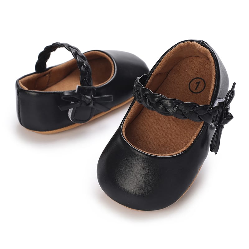 Baby Girls Black Classic Bowknot Shoes SH7099A