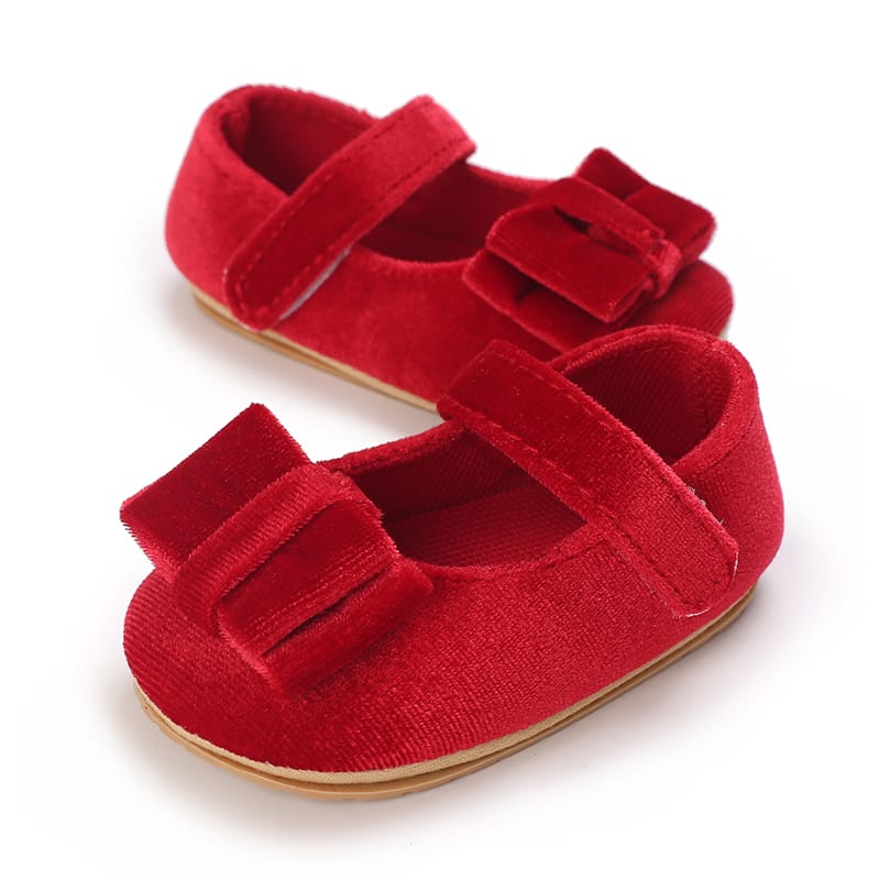 Red Princess Bow Tie Baby Girl Toddler Shoes SH7123B