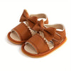 Brown Color Fashion Cute Leather Bow Princess Sandals SDL7515E