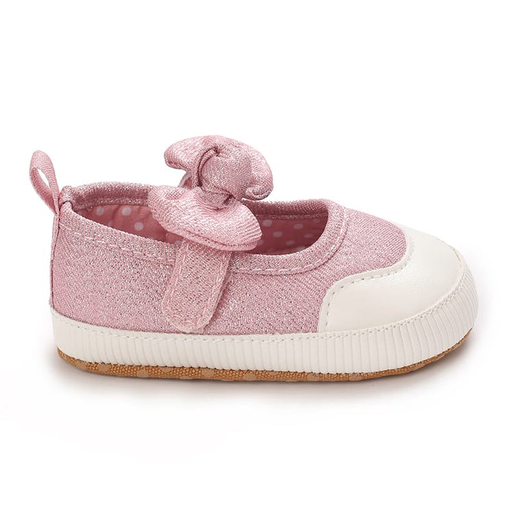 Pink Toddler Baby Girls Bowknot Princess Soft Sole Anti Slip Walking Booties BTS9106B