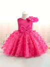 Baby Girl Birthday Party Gown Bowknot Decor Sleeveless Design Toddler Girl Princess Dress For Celebration FD6103F