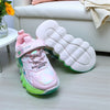 Pink with Laces & Lighting Sole Jogger Shoes SH7050A